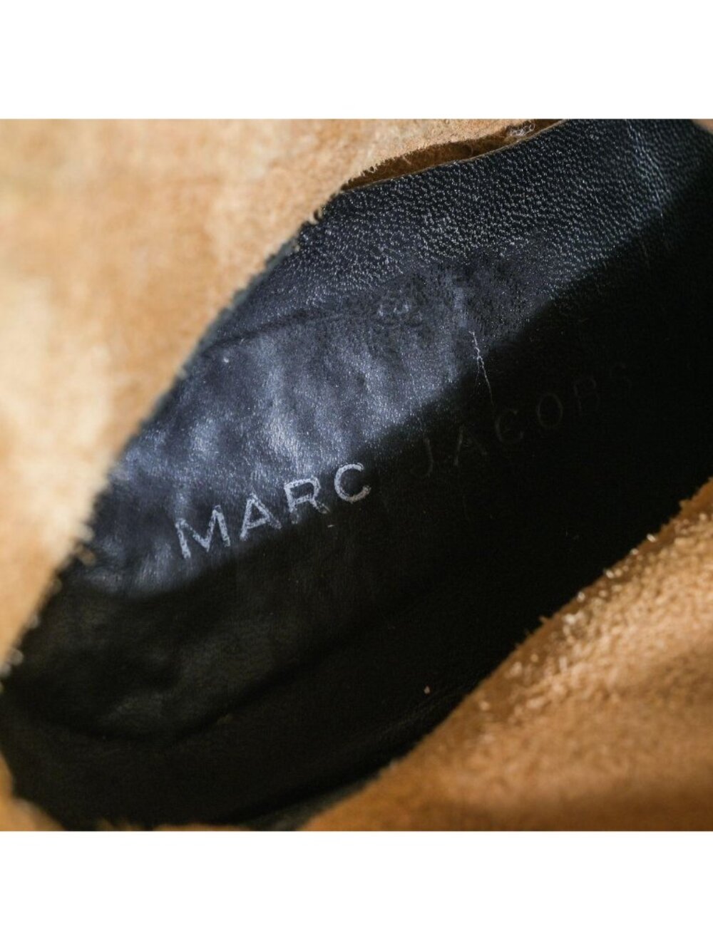 Marc Jacobs Tan Leather Cuffed Ankle Boots Inside Zip Round Toe Made in Italy Wo - Picture 6 of 8